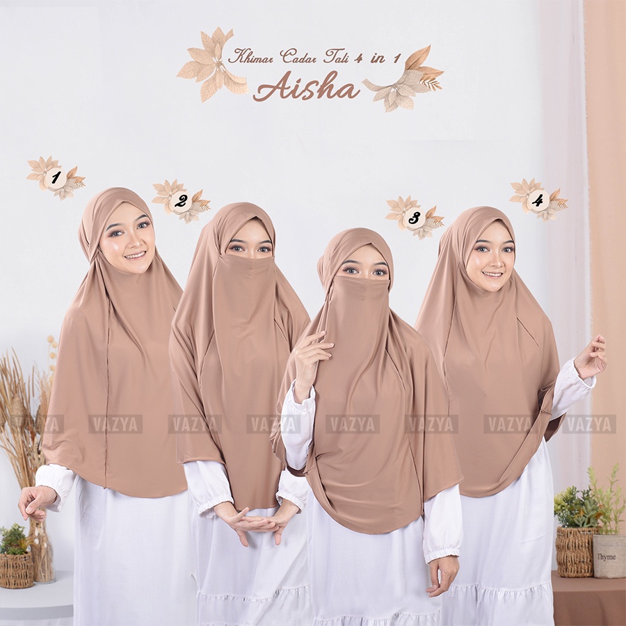 Hijab Khimar Lesti / Khimar Cadar Tali  4in1