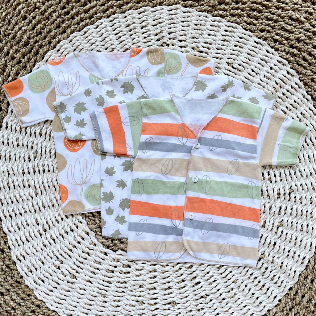 3 PCS Baju Bayi Lengan Pendek + Celana Pendek Bayi Baru Lahir Baju Bayi Setelan Newborn