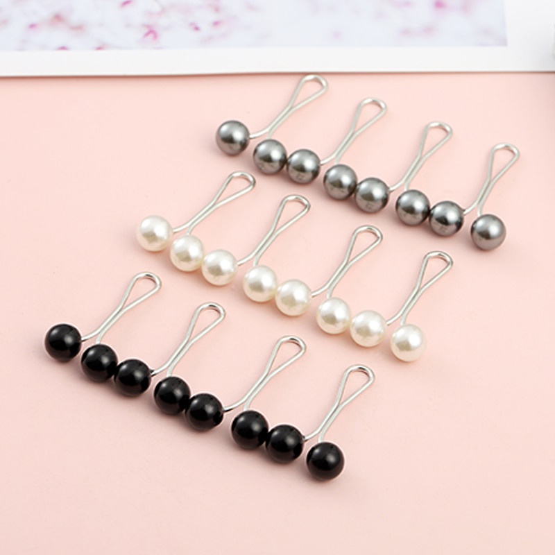 12pcs /Set Wanita Muslim Syal Hijab Klip Bros Mutiara Brooch Fix Hijab Hadiah Untuk Teman Kostum Aksesoris Perhiasan