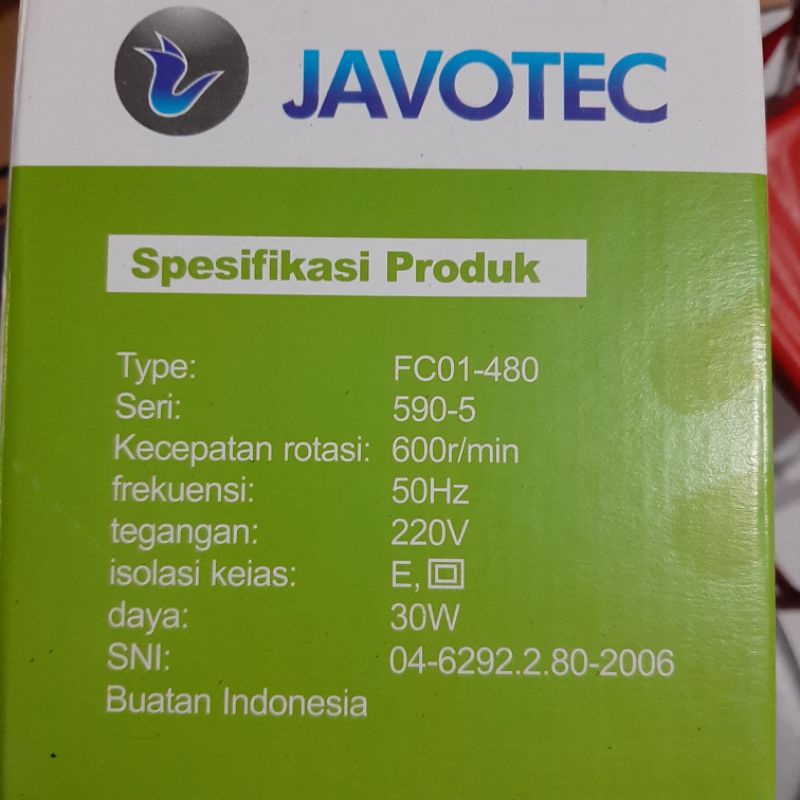 Kipas jepit duduk Tempel dinding javotec 24 dan 30 watt 5 baling / kipas meja SNI