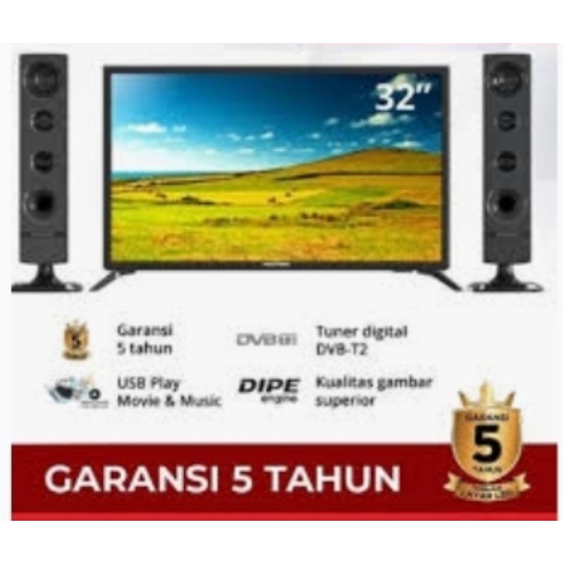 (Khusus Wilayah Palembang) TV Led POLYTRON 32TV1755 (Tower Series) Palembang