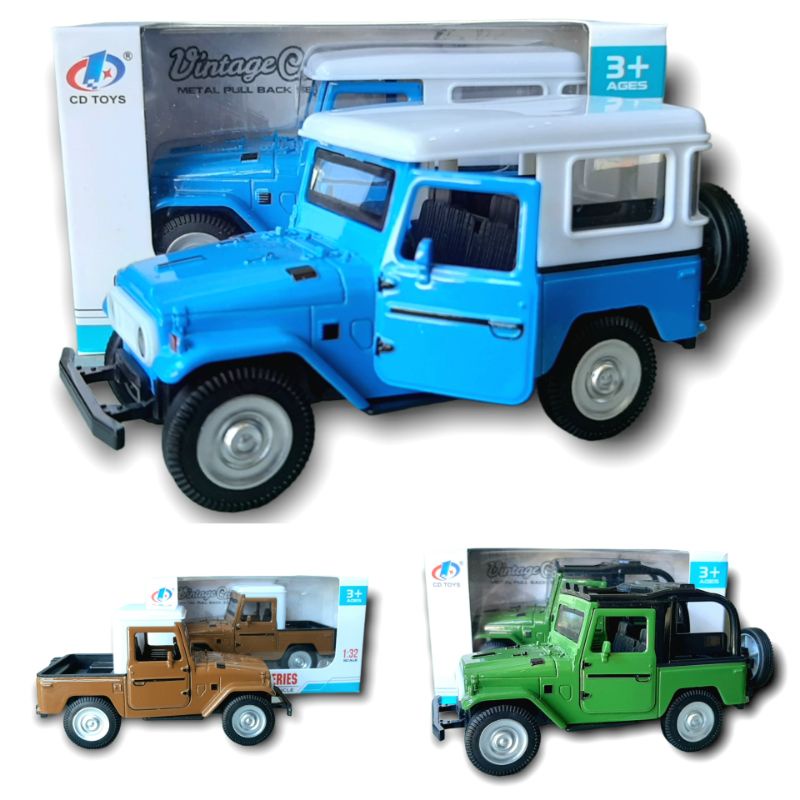 DIECAST TOYOTA LANDCRUISER JEEP HARDTOP MINIATUR MOBIL JEEP SKALA 1:32