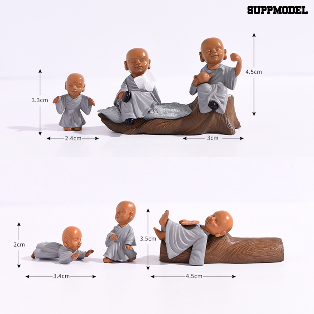 [Dekorasi] 5pcs/set Figura Monks Hias Halus Unik Ekspresi Hidup Monk Ornamen Aksesoris Mobil