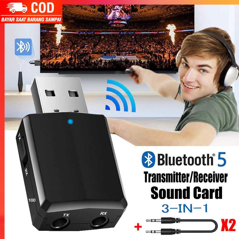 ( 100% BARANG ORI ) GOOJODOQ USB Dongle Bluetooth 5.0 Transmitter Receiver - ZF-169 Plus