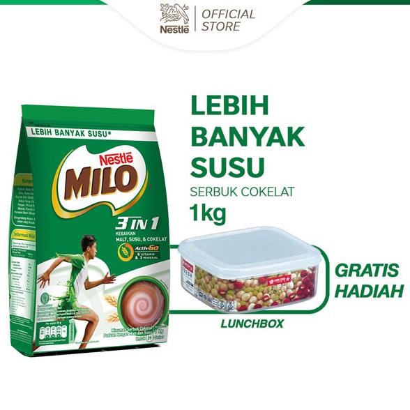 

MILO 3in1 ACTIV-GO Susu Coklat Pouch 1kg Gratis Hadiah TERLARIS TERPERCAYA ORIGINAL