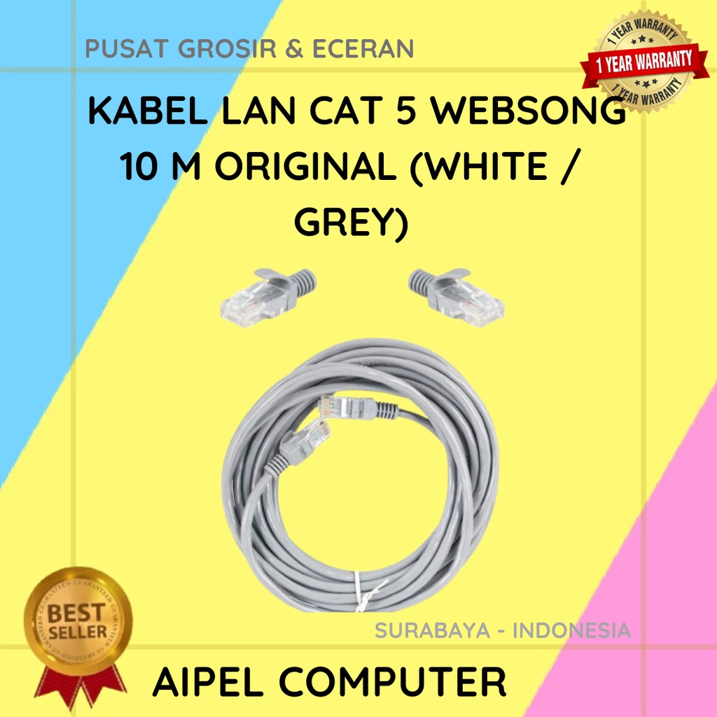 KL5W10 | KABEL LAN CAT 5 WEBSONG 10 M ORIGINAL (WHITE / GREY)