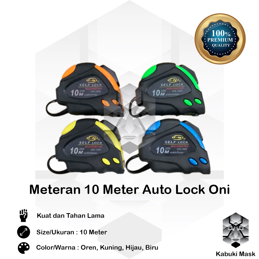 Meteran Auto Lock 10m Oni/ Meteran 10m Auto Stop Oni/ Meteran 10m Oni/ Meteran Murah