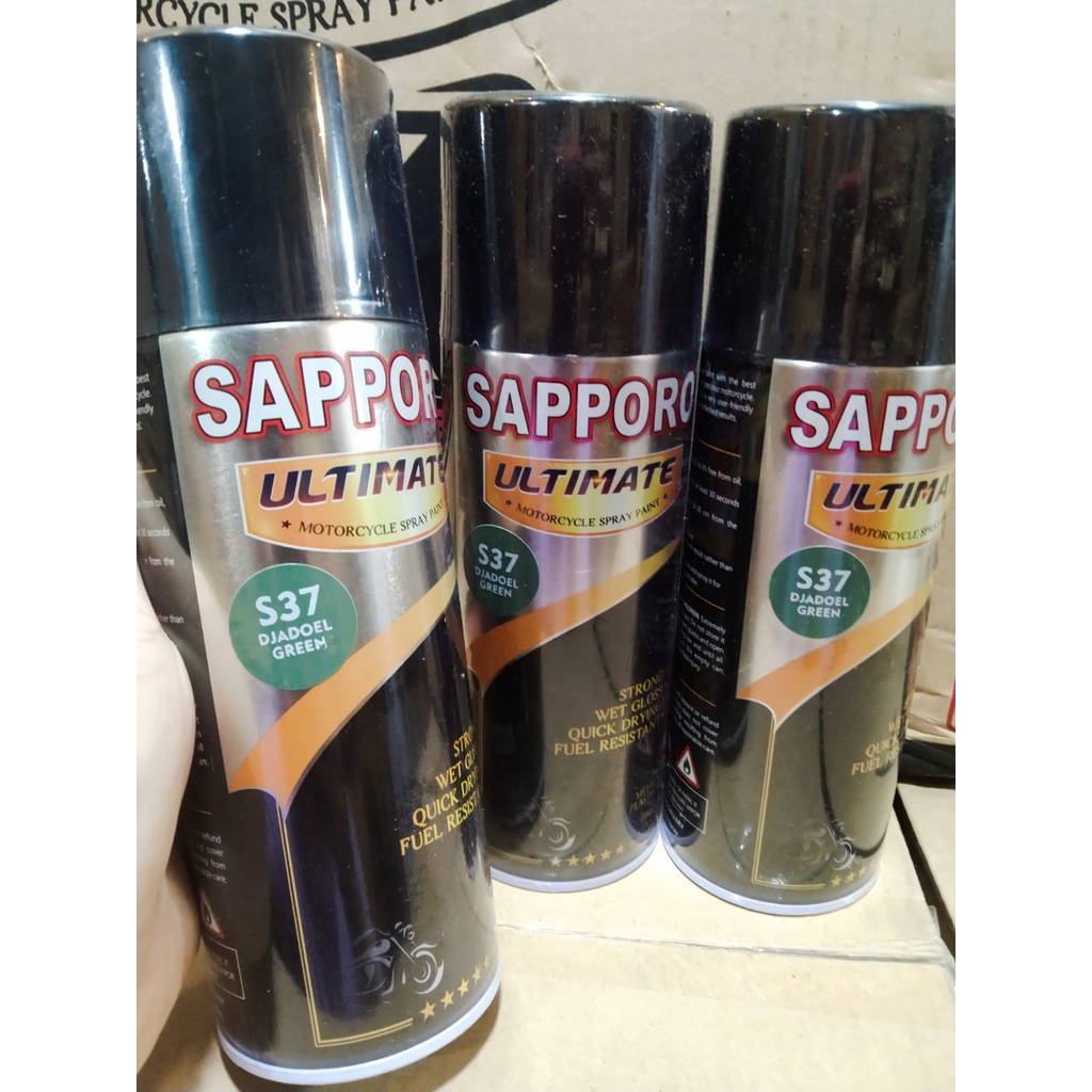 cat spray pilok pilox cat semprot sapporo ultimate saporo S37 djadoel green hijau tentara muda hijau pucat 400ml