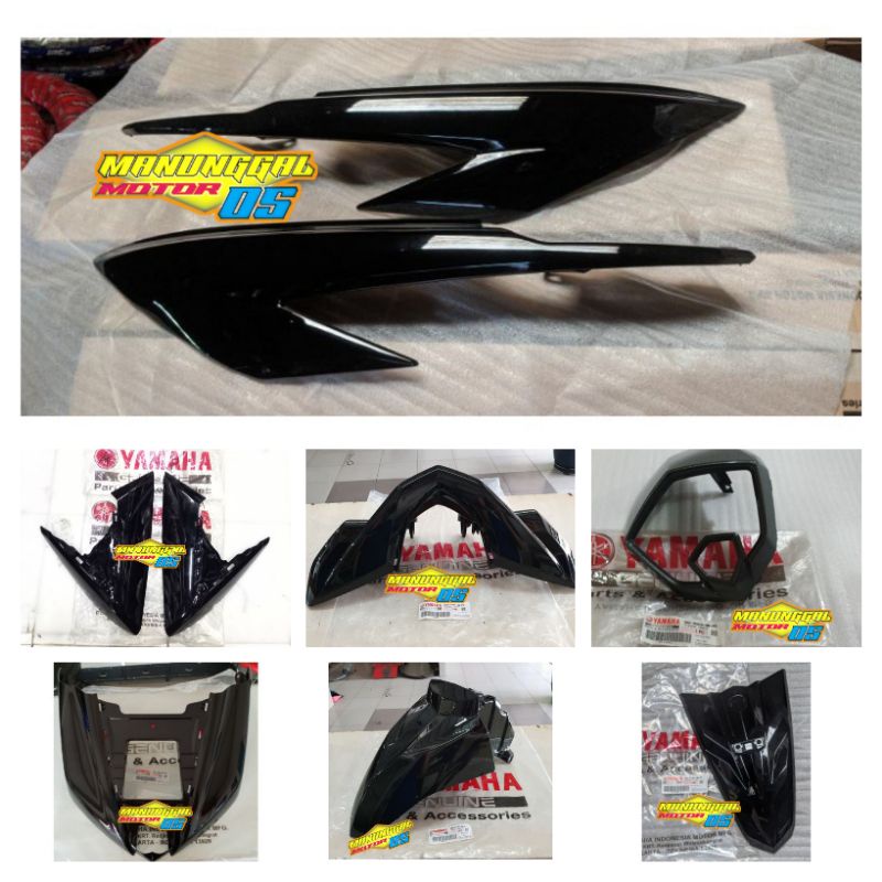Paket Full Set Body Halus Mio Soul GT 125 Bluecore Hitam Glossy Original Yamaha (9pcs)