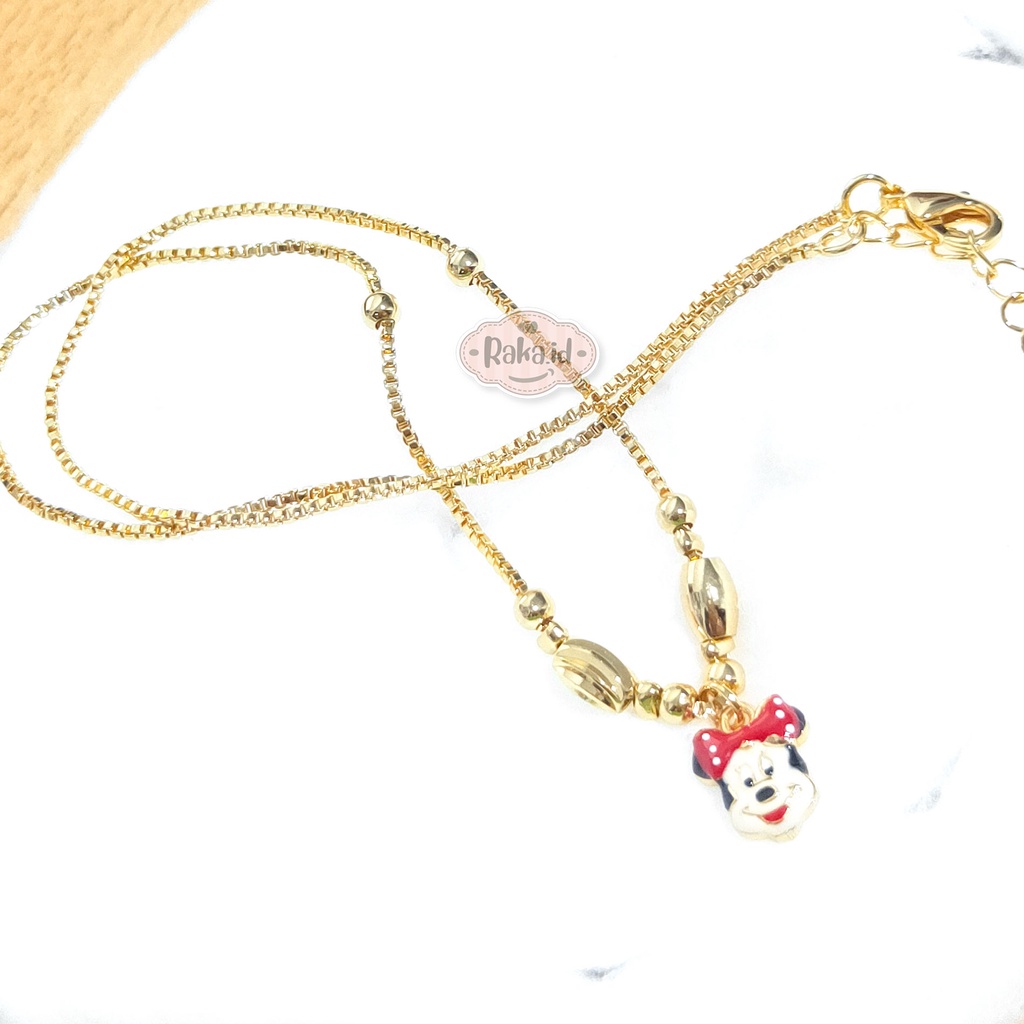 Kalung Anak Anak Perempuan Anti Karat Rantai Italy Motif Minnie Dot Perhiasan Cantik Anak 1217