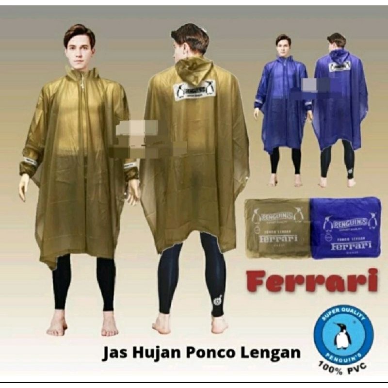 Jas Hujan Penguin Ferrari Ponco Lengan