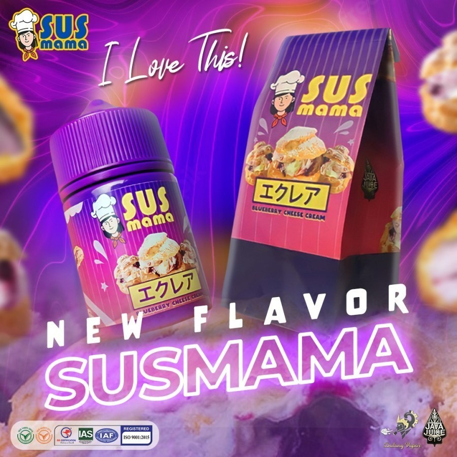 FREEBASE LIQUID SUS MAMA V2 BLUEBERRY CHEESE CREAM 60ML 100% AUTHENTIC