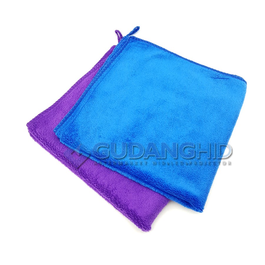 Lap Kain Microfiber Tebal 370GSM Towel 40x40cm Bahan Kualitas Premium