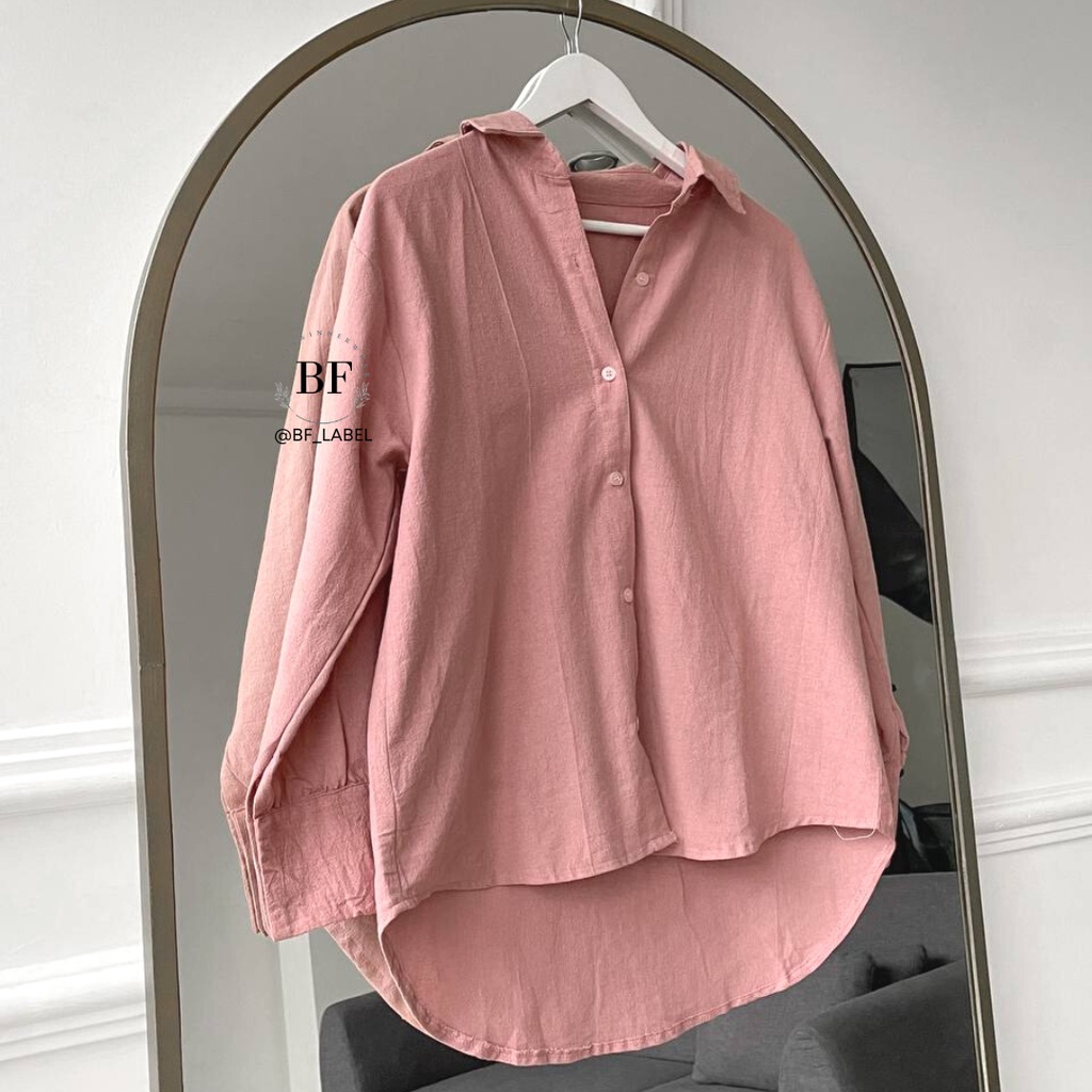 Liza Shirt 550 | Kemeja Linen Basic Shirt | Kemeja Wanita Kemeja Polos by bf_label