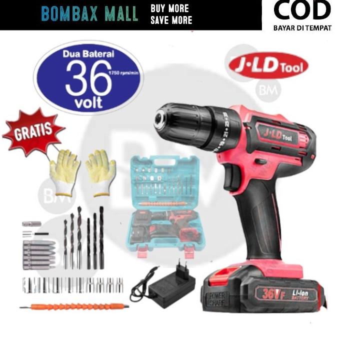 BOR MURAH 2 BATRAI 36 VOLT BIRU BOR TANGAN JLD TOOLS