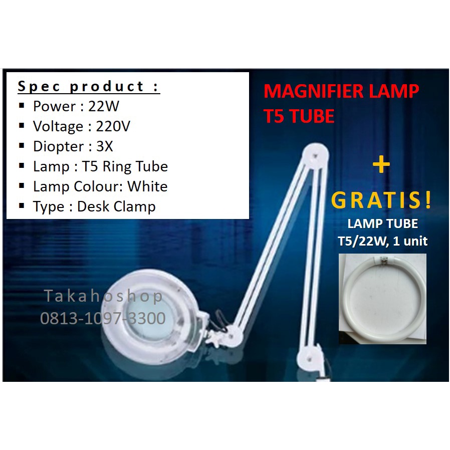 MAGNIFIER LAMP 3X DIOPTER T5 RING TUBE LAMPU T5 22W CFL LAMPU KECANTIKAN LAMPU SALON