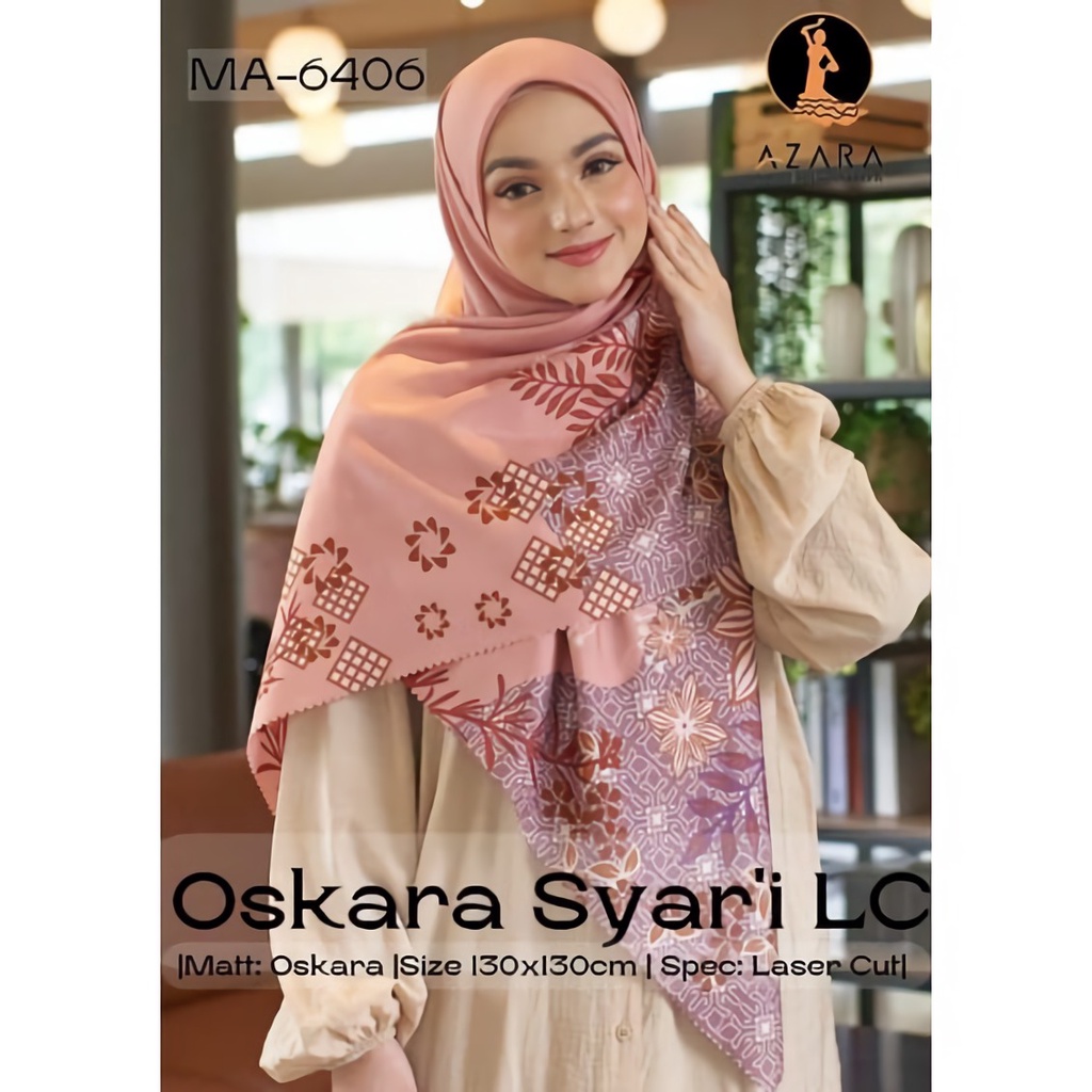 Kerudung Segiempat Syar'i Oskara Motif Lasercut By Azara Hijab Segi Empat Motif Jumbo Pasar Hija'b