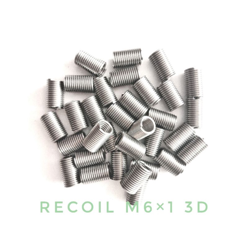 IS0007 Recoil M6x1.0 3D recoil helcoil isi ulang recoil material stainless