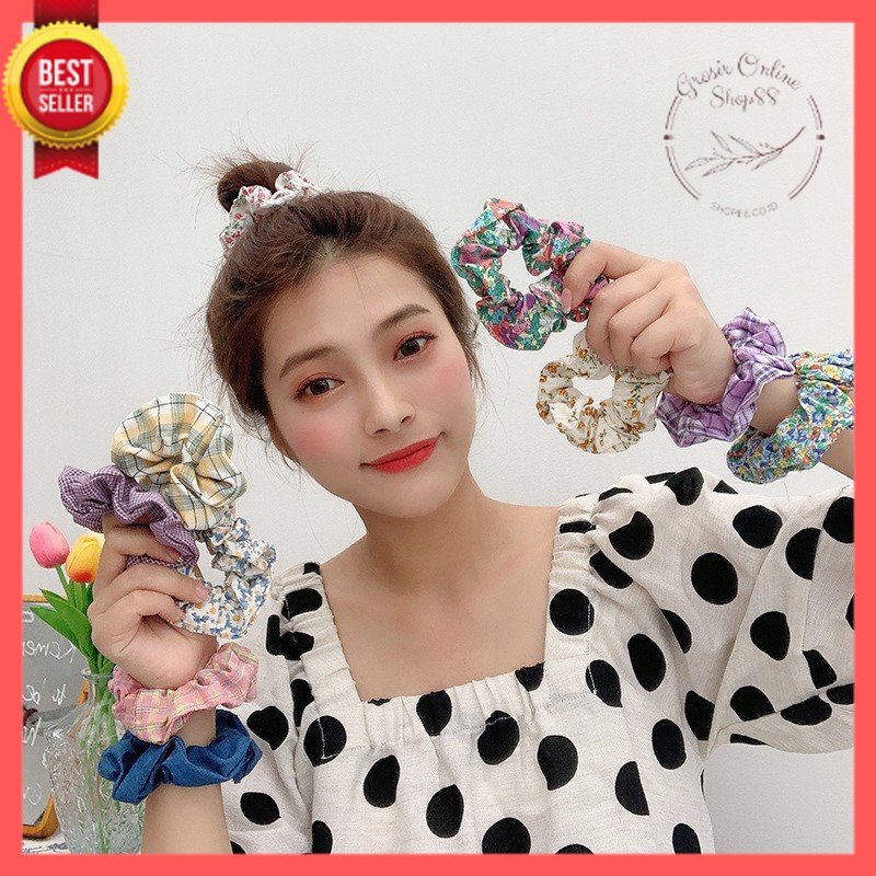GOS -I113- IKAT RAMBUT SCRUNCHIE KOREA STYLE - IKAT CEPOL RAMBUT - KUNCIRAN RAMBUT SCRUNCHIE MODEL KOREAN
