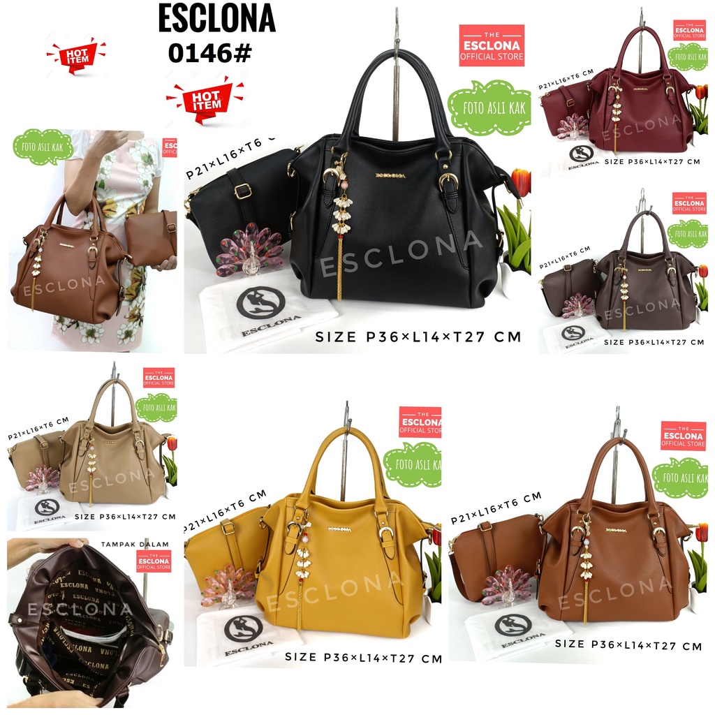 TAS WANITA ESCLONA 0146 TAS TANGAN HANDBAG TERBARU TAS CEWEK TAS BATAM MURAH TAS PEREMPUAN FASHION S2