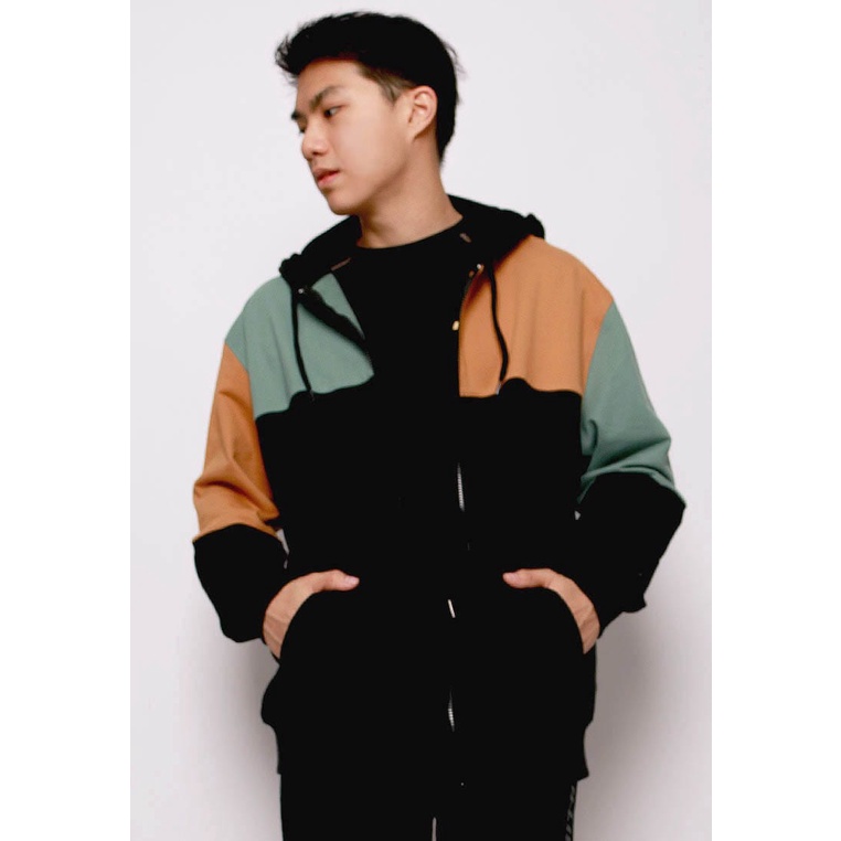 Rigato Hoodie Jacket Color Blocking / Jaket / Hoodie