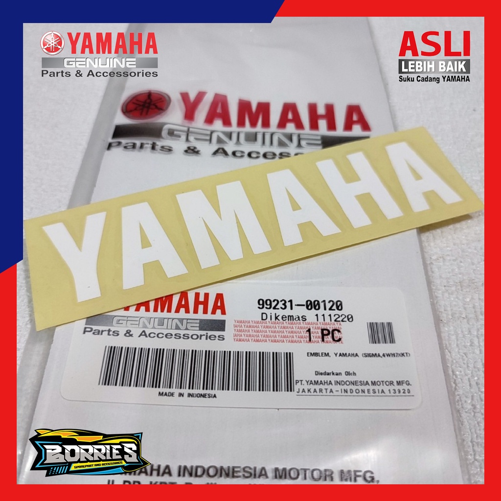 Stiker Putih Yamaha Tutup Kupingan As Shock Spakbor Depan F1ZR Zigma Vega R Lama 99231-00120