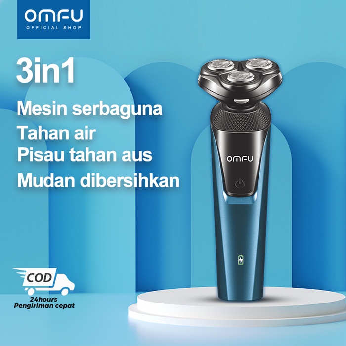 ALAT CUKUR LISTRIK PRIA GUNTING RAMBUT KEPALA BAJA TAHAN KARAT OMFU