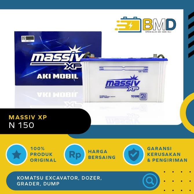Jual Aki Mobil Massiv Xp N150 Untuk Excavator, Dozer, Grader, Dumptruck