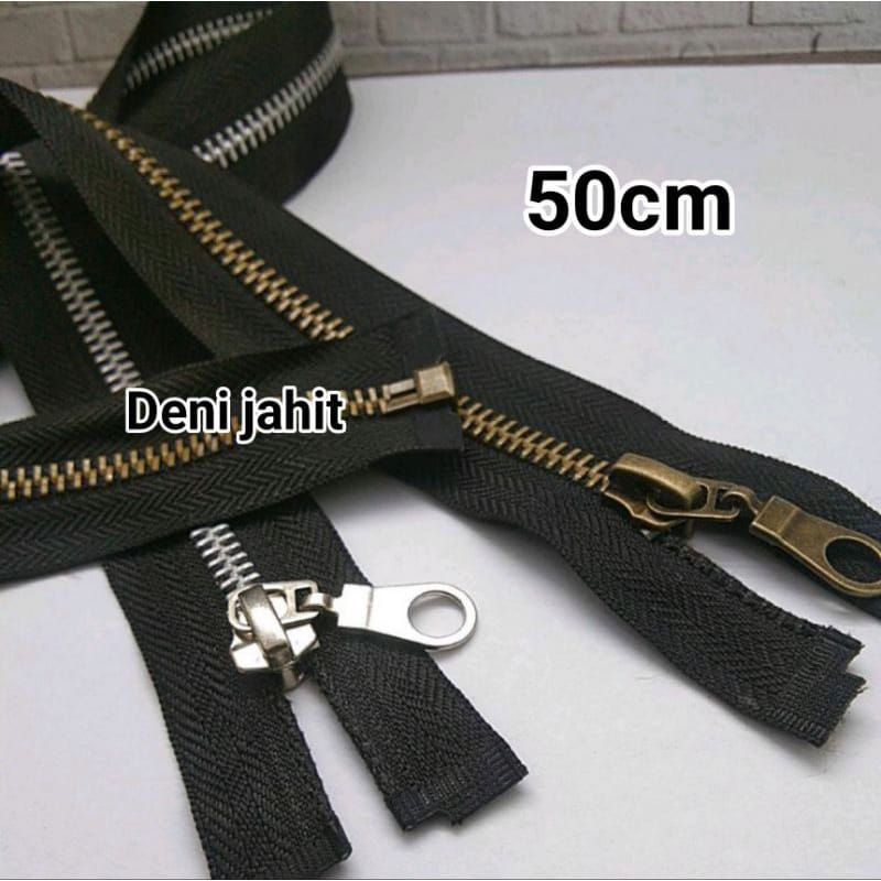 resleting jaket/sleting jaket gigi besi 50cm