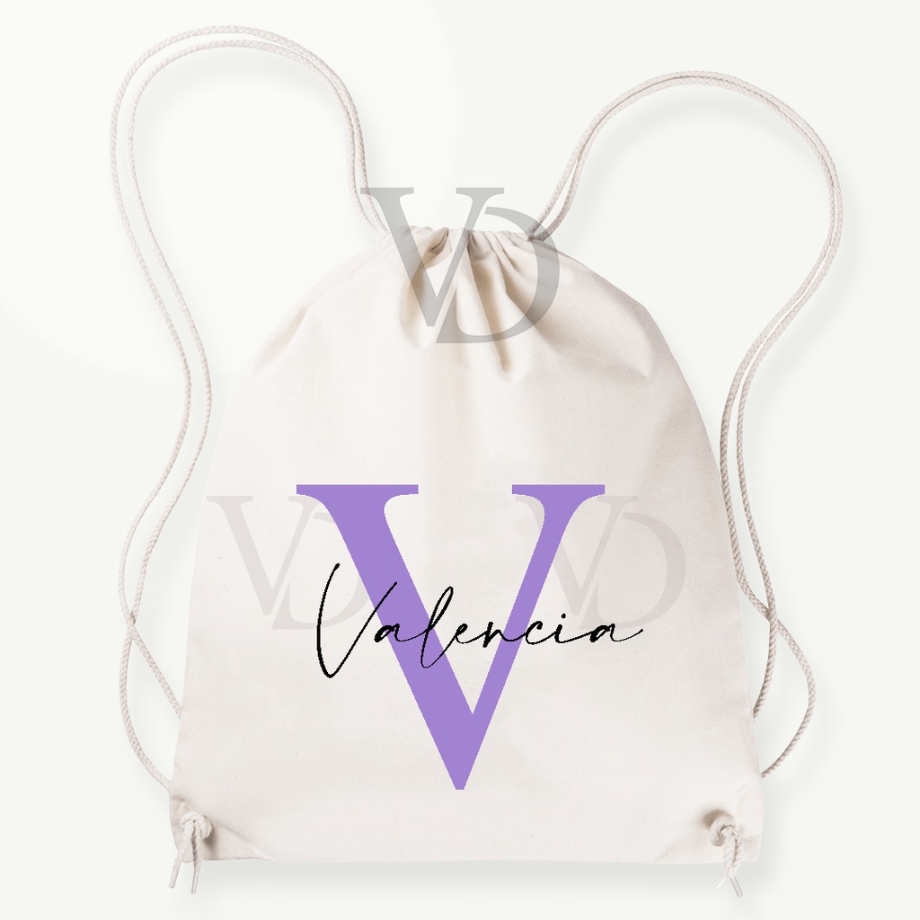 Tas Serut  kanvas / tas serut custom nama / tas lucu/ tas gendong kanvas / tas custom korea