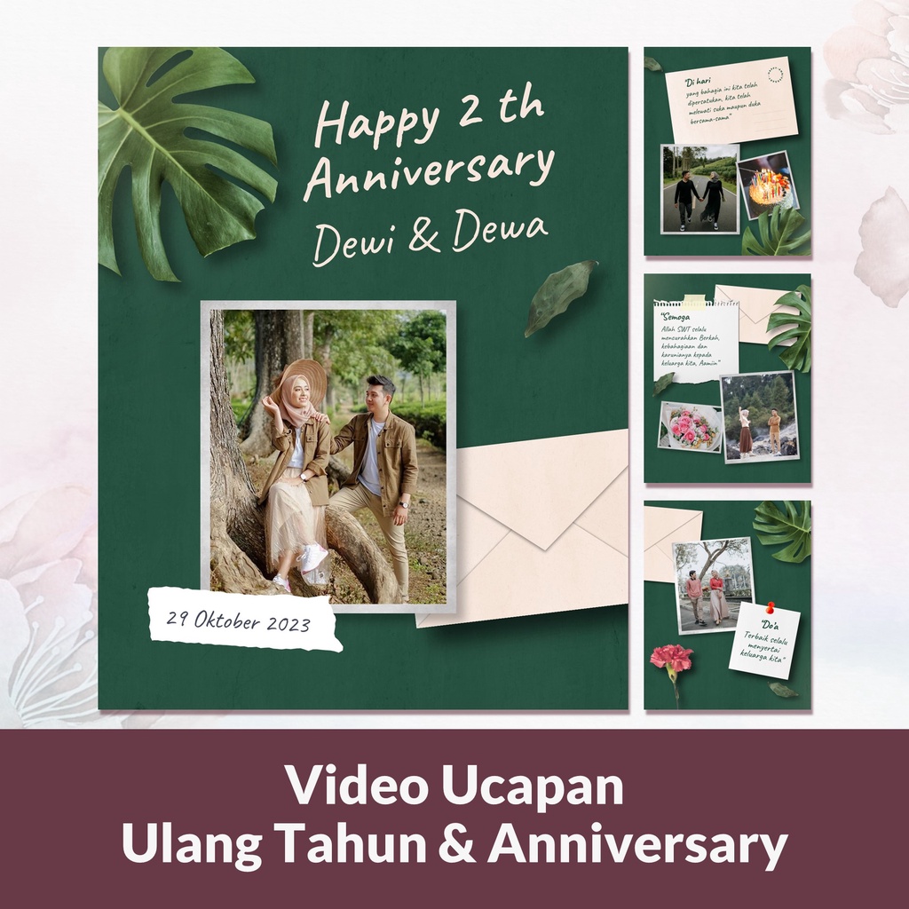 Video Ucapan Anniversary atau Ulang Tahun Premium Kekinian Template 15