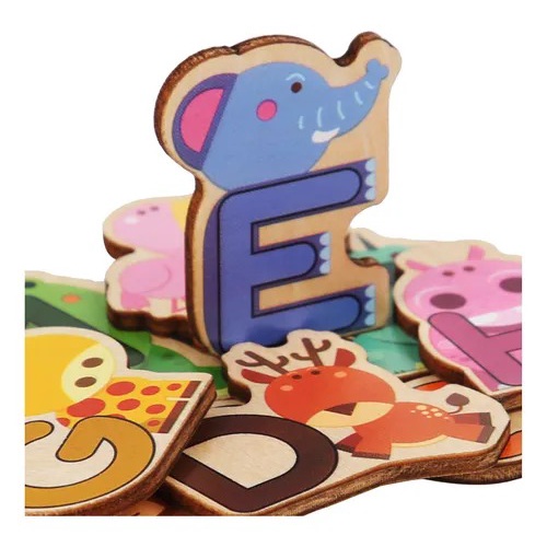 Puzzle Alphabet Motif Animal 331-2 Mainan Puzzle Anak Mainan Huruf Puzzle Alfabet Puzzle Kayu Huruf Puzzle Huruf