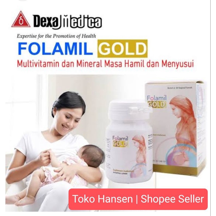 Folamil Gold Botol isi 30 vitamin ibu hamil menyusui untuk kecerdasan