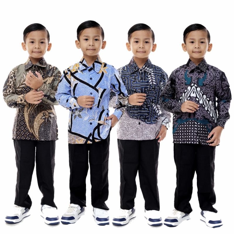 kemeja batik anak dan Hem batik anak umur 3sampai 12 tahun