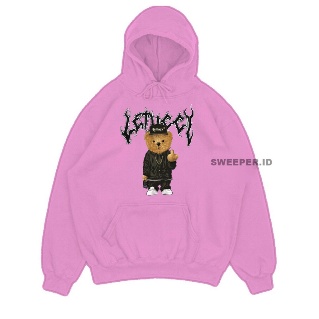 SWEATER HOODIE LETUCCY BEAR CREWNECK KOREAN STYLE BAHAN FLEECE