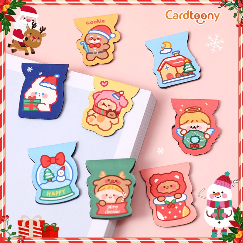 

Pembatas Buku Magnet Natal Bookmark Christmas Xmas Santa Klaus Snowman Bear Rabbit Cute Lucu Imut