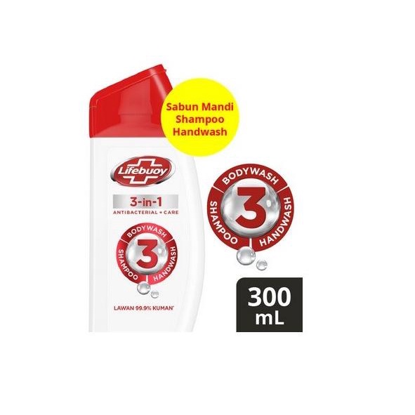 Lifebuoy 3-In-1 Body Wash Shampoo Handwash Botol 300Ml