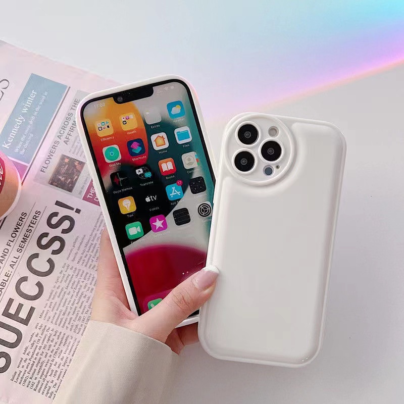 Silver white airbag Soft case HP OPPO A7 A5S A12 A11K F9 Pro A31 2020 A53 A33 A15S A32 F11 A57 A58 A3S A1 Pro Reno 5 6 7Z 8 9 VIVO V20 Pro v23 Y11 Y12i Y15 Y17 Y50 Y30i Y19 Redmi Note 10 PRO iPHONE 6S 7 8 PLUS XR XS Max 11 12 13 14 pRO Max