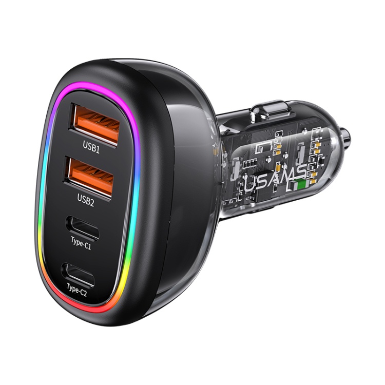 USAMS PD 30W + QC3.0 120W Transparent Fast Car Charger Original