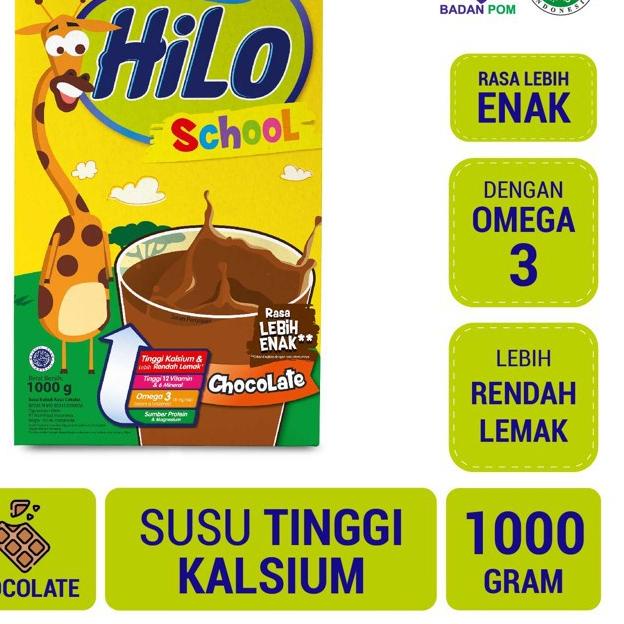 

SALE✅HiLo School Chocolate 1000 gram - Susu Tinggi Kalsium|KD8