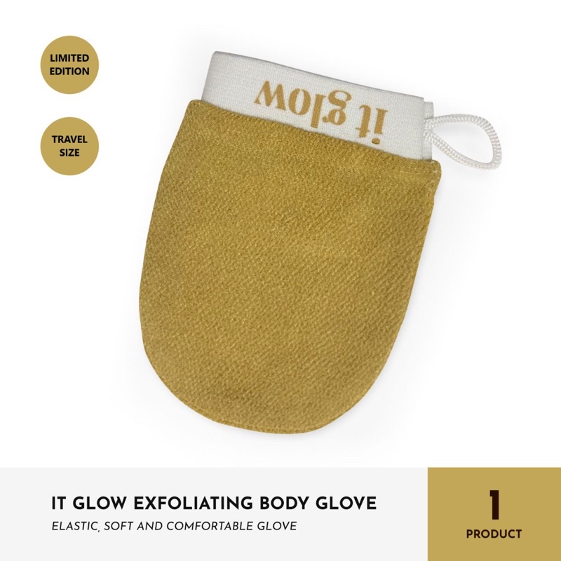 ITGLOW - MINI / TRAVEL SIZE - Korean / Turkish Exfoliating Body Bath Magic Glove - MOCHA | Scrub / Sarung Mandi Exfoliation / Scrubber / Exfoliator Pembersih Daki