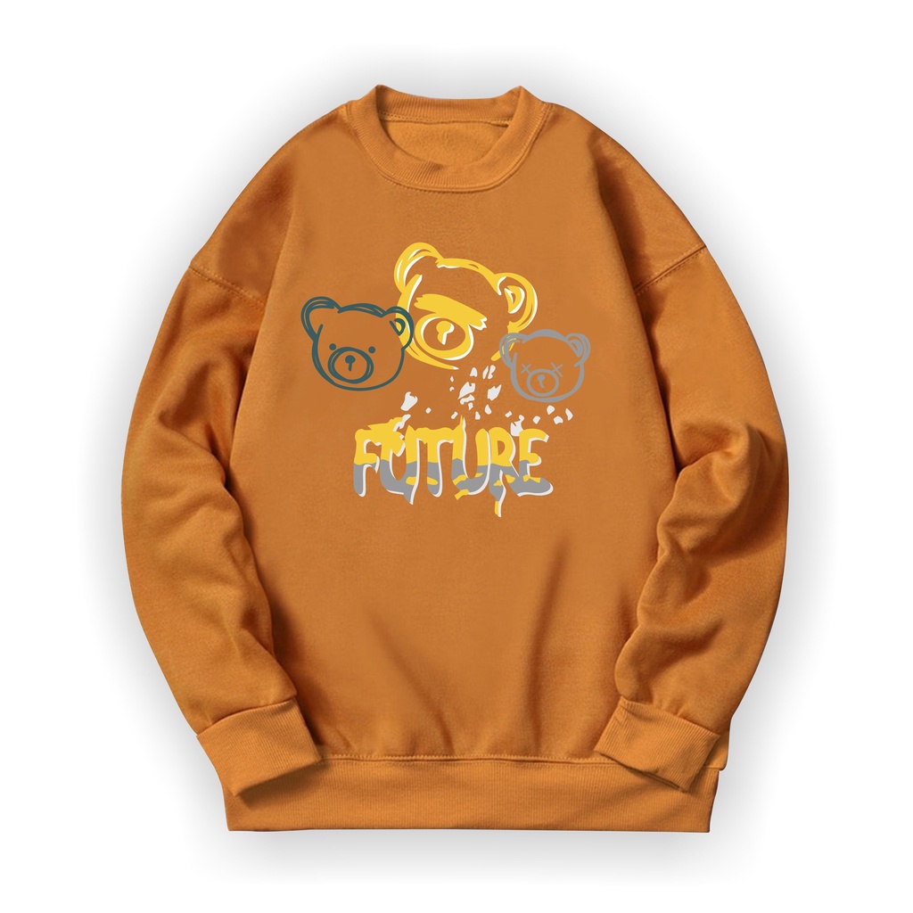 Future Bear Sweatshirt Basic II Sweater Crewneck Print DTF II Sz M - XL Anak &amp; Dewasa ( Pria &amp; Wanita )