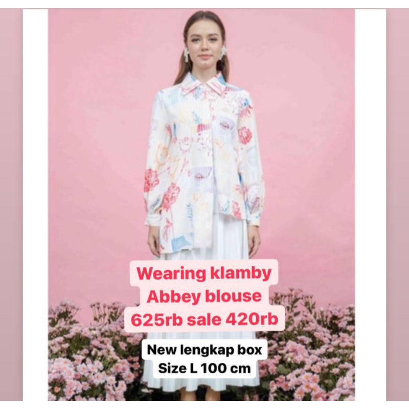 abbey blouse wearing klamby sale size L new ready kirim