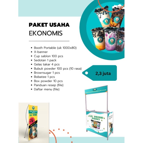 FRANCHISE MINUMAN BOBA LIL DRINK POINT PAKET EKONOMIS