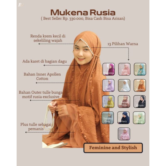 MUKENA RUSIA MUKENA TULLE RENDA ORIGINAL BY DALANOVA