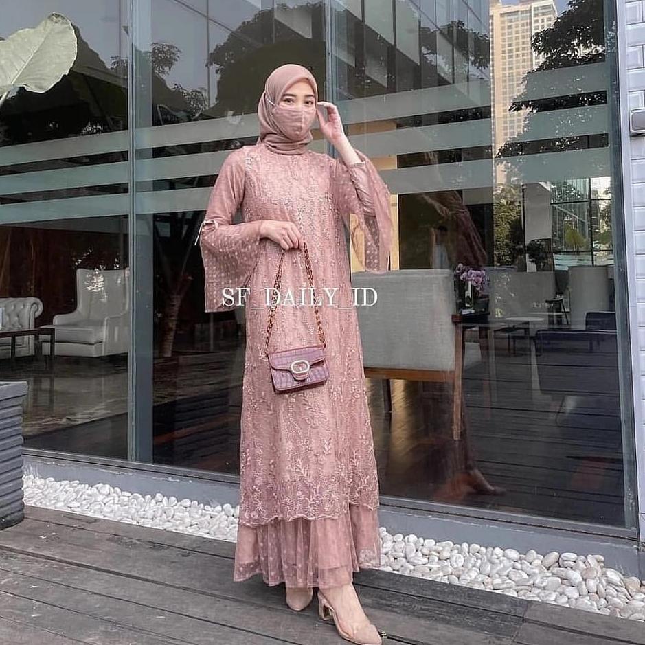 ABR.11De22ᵛ ▫ [ORI]RIRIN DRESS BRUKAT TILE IMPORT/GAMIS BRUKAT/DRESS MUSLIM/KEBAYA MODERN2021/GAMIS 