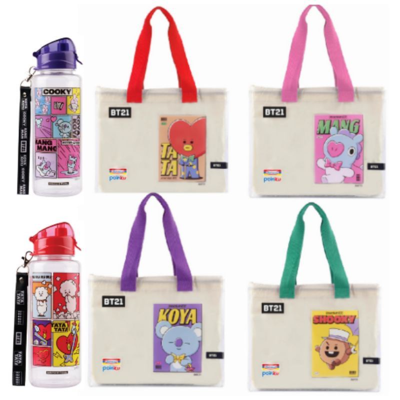 Totebag BT21 Indomaret | Tumbler BT21 Indomaret | Tas dan Botol Minum Murah