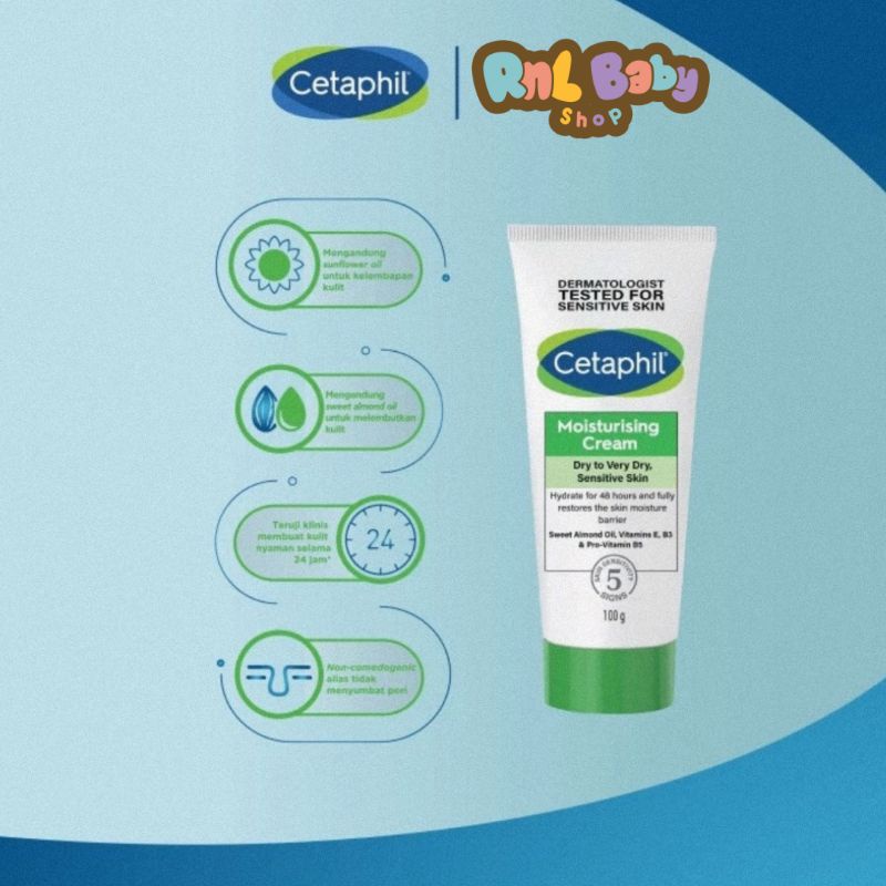 Cetaphil Moisturizing Cream 100 gr - Pelembab Wajah &amp; Kulit