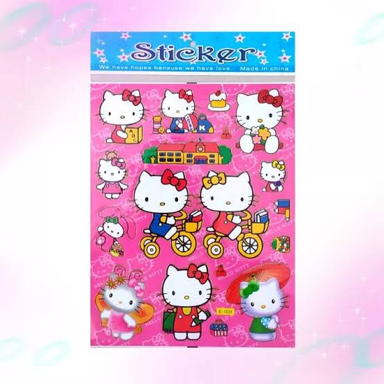 

Hello Kitty Sticker Laser / Sticker Laser Karakter / stiker buku lol 1 lembar uk kertas A4 isi 28pc