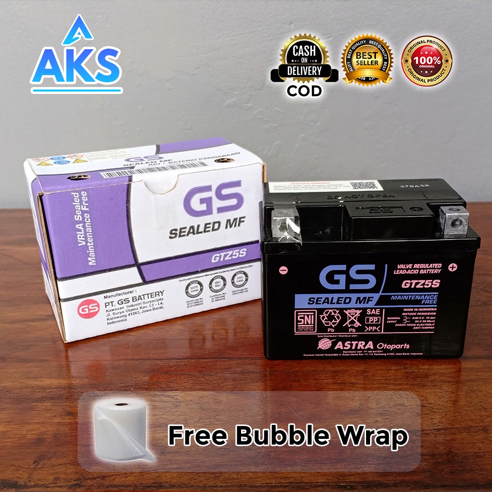 Aki Motor GS Astra GTZ5S Original Aki Motor Beat, Vario 110, Scoopy, Mio Soul